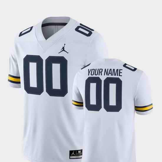 Men Women Youth Toddler Michigan Wolverines Custom 00 White College Football 2018 Game Jersey